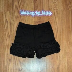 Black Ruffle Kids Shorts